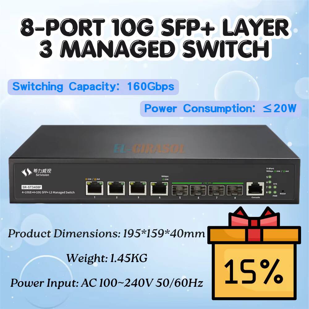 Sirivision 8 Port 10G SFP+ L3  - Sfp+ 10G Managed Switch 8 Port review and price